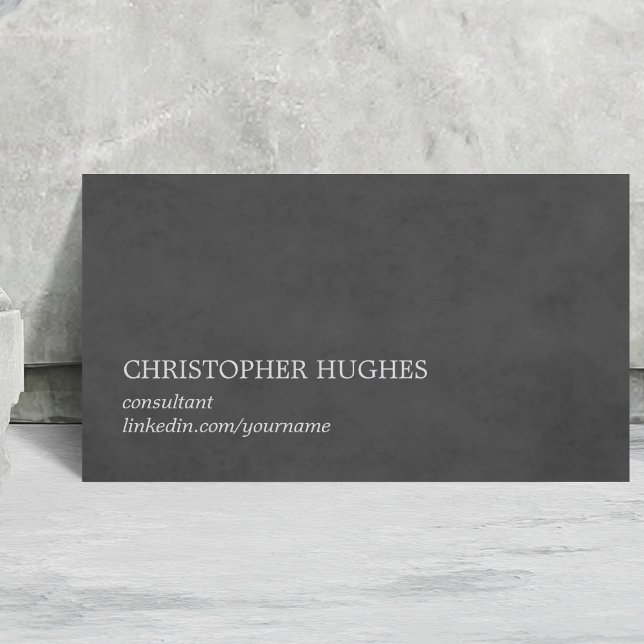 Simple Elegant Texture Grey Consultant Business Card (Creator Uploaded)