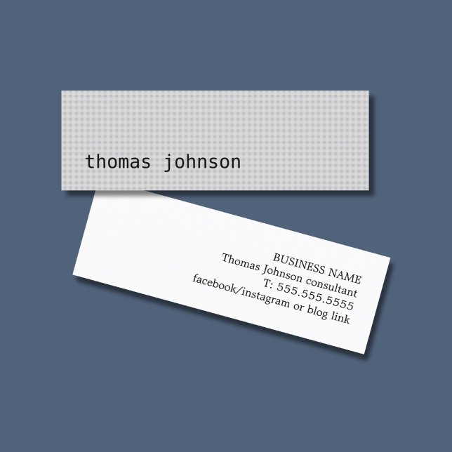 Simple Elegant Texture Grey Consultant Mini Business Card (Creator Uploaded)