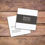 Simple Elegant Texture Grey White Consultant Square Business Card<br><div class="desc">Elegant customizable business card template with texture dark grey and white stripes. Minimal modern design. Perfect for consultant,  interior designer,  attorney at law and more.</div>