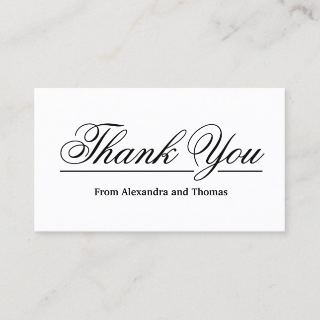 Simple Elegant Thank You Business Card (Front)