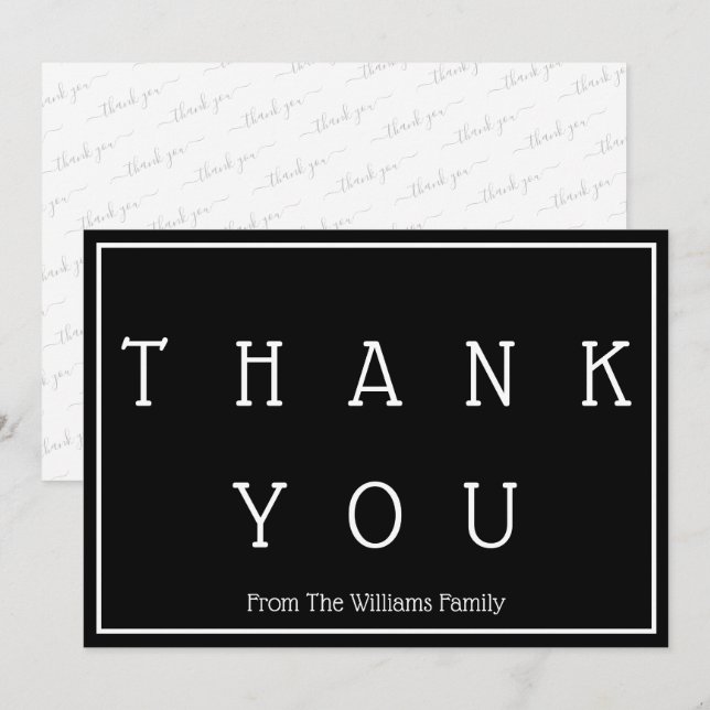 Simple Elegant Thank You Custom Personalized (Front/Back)