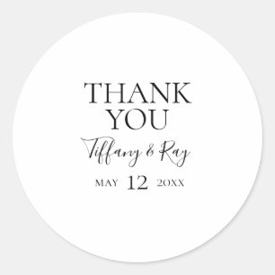 Simple Elegant Thank You Wedding Favour Sticker