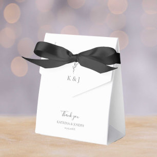Simple Elegant Thank you Wedding Minimalist Chic Favor Box