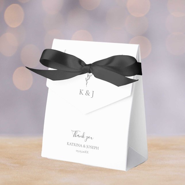 Simple Elegant Thank you Wedding Minimalist Chic  Favor Box (Creator Uploaded)