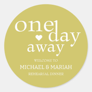 Simple Elegant The Night Before Rehearsal Dinner  Classic Round Sticker
