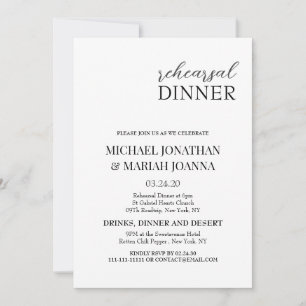Simple Elegant The Night Before Rehearsal Dinner I Invitation