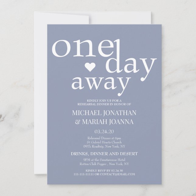 Simple Elegant The Night Before Rehearsal Dinner Invitation (Front)