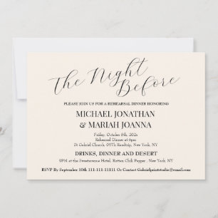 Simple Elegant The Night Before Rehearsal Dinner Invitation