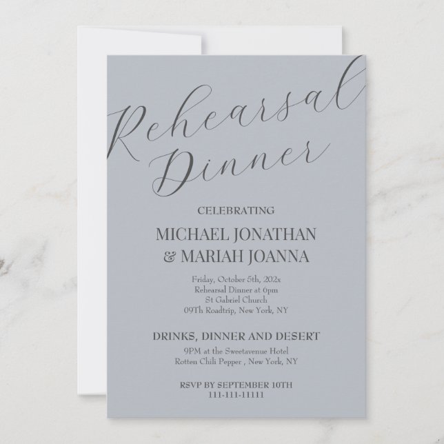 Simple Elegant The Night Before Rehearsal Dinner Invitation (Front)