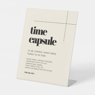 Simple elegant Time capsule 1st Birthday sign