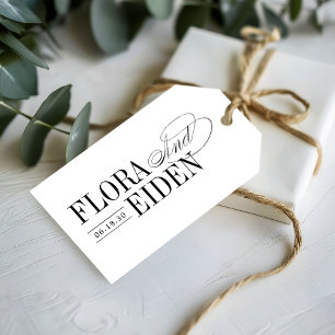 Simple Elegant Timeless Typography Wedding Favor Gift Tags