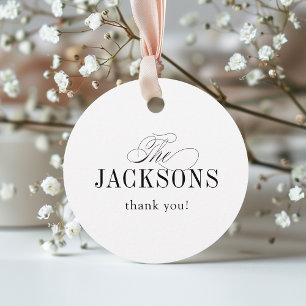 Simple Elegant Timeless Typography Wedding Favour Tags