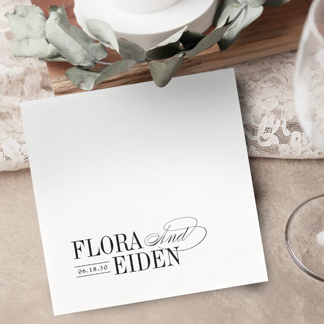 Simple Elegant Timeless Typography Wedding Napkin (Simple Elegant Timeless Typography Wedding Napkins)