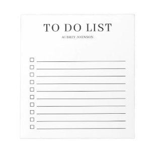 Simple Elegant To Do List Notepad