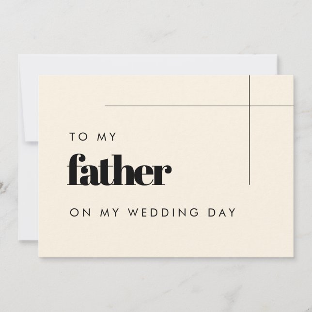 Simple elegant To my father on my wedding day card (Front)