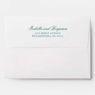 Simple Elegant Traditional Emerald Green Wedding Envelope