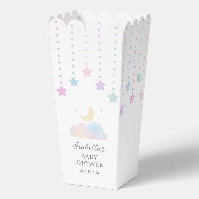 Simple Elegant Twinkle Little Stars Baby Shower Favor Box (Front)