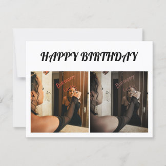 Simple Elegant two photo Postcard