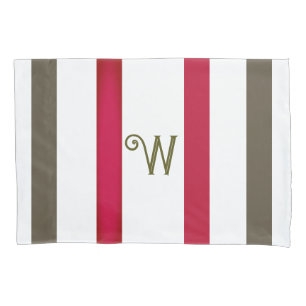 Simple Elegant Two Toned Personalized Initial Pillowcase