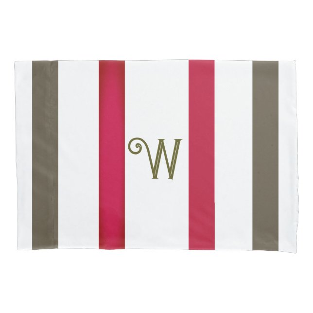 Simple Elegant Two Toned Personalized Initial Pillowcase (Front-Left)