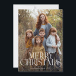 Simple Elegant Type Full Photo Merry Christmas  Holiday Card<br><div class="desc">Simple Elegant Type Full Photo Merry Christmas Holiday Card features a clever and striking use of mixed type on a full bleed family photo.</div>