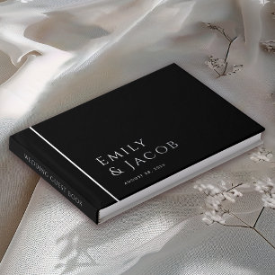 Simple Elegant Typography and Photo Wedding Guest Book