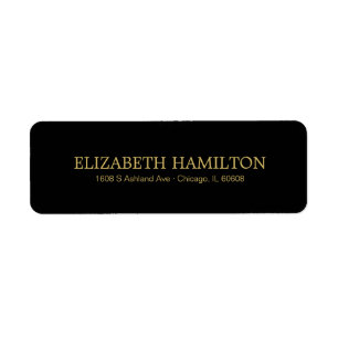 Simple Elegant Typography Black Address Label