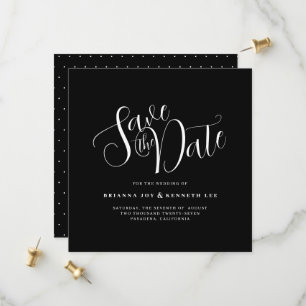 Simple Elegant Typography Black Wedding Save The Date