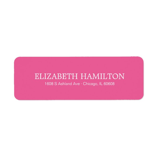 Simple Elegant Typography Hot Pink Address (Front)