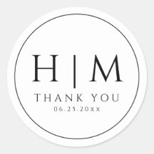 Simple Elegant Typography Monogrammed Wedding