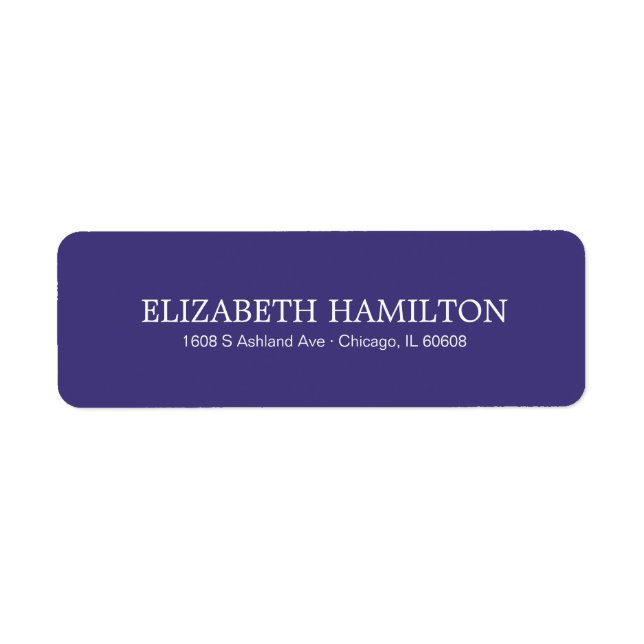 Simple Elegant Typography Purple Violet Address (Front)