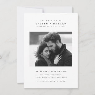 Simple Elegant Typography QR Code Photo Wedding Invitation