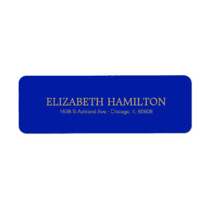 Simple Elegant Typography Royal Blue Address Label