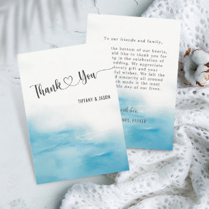 Simple Elegant Unique Minimalist Custom Wedding Thank You Card