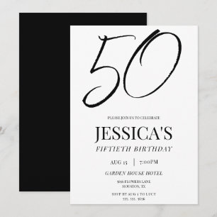 Simple Elegant Unisex 50th Birthday Party Invitation