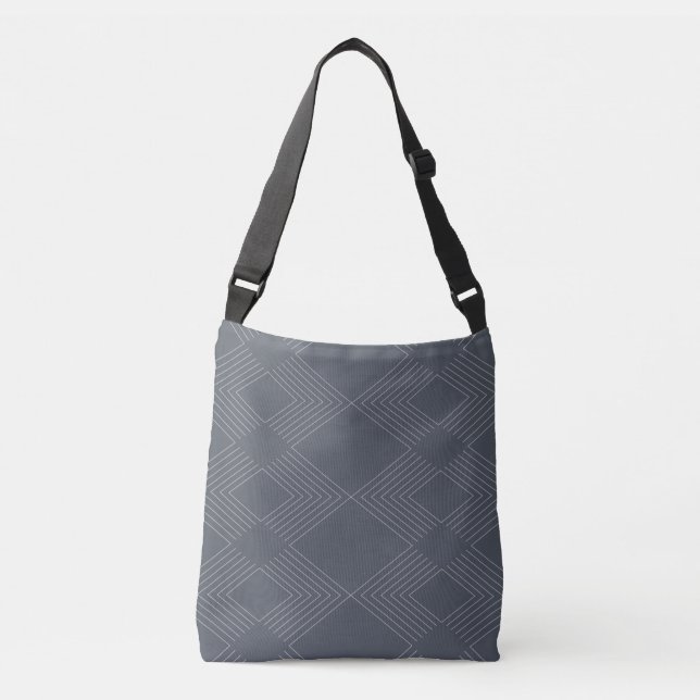 Simple, elegant, urban, chic line graphic pattern crossbody bag (Front)