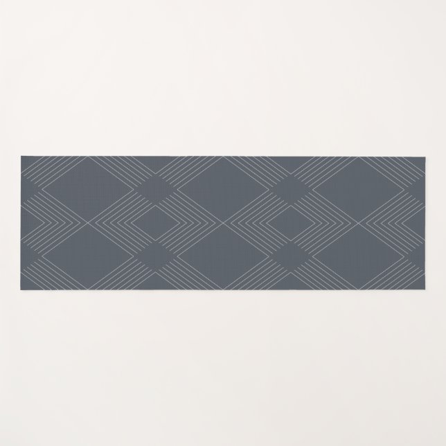 Simple, elegant, urban, chic line graphic pattern yoga mat (Front (Horizontal))