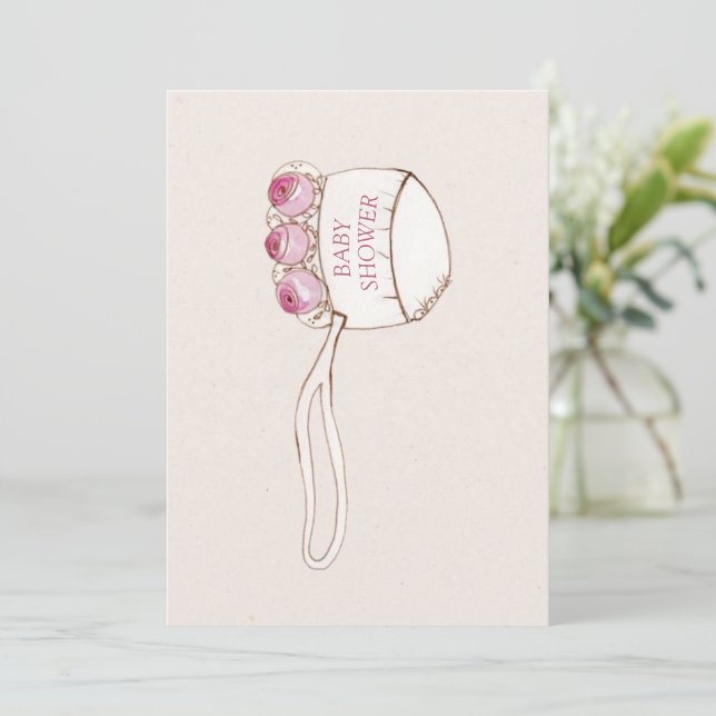 Simple Elegant Vintage Baby Shower Invitation (Standing Front)