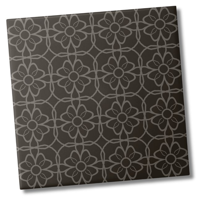 Simple Elegant Vintage Geometric Floral Pattern Tile (Simple Elegant Vintage Geometric Floral Pattern Ceramic Tile)