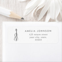 Simple Elegant Violin Teacher Musician Black White