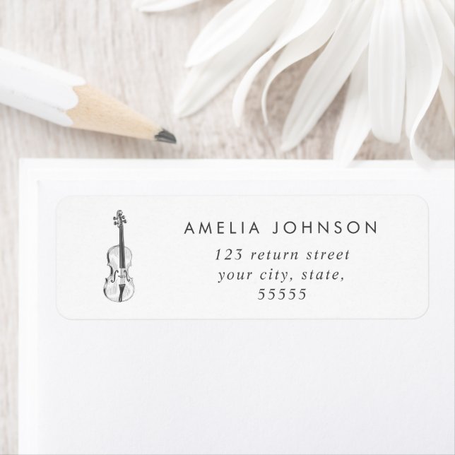 Simple Elegant Violin Teacher Musician Black White (Insitu)