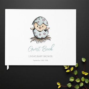 Simple Elegant Watercolor Bird Baby Shower Guest Book