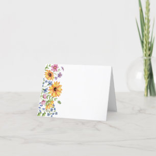 Simple Elegant Watercolor Floral Blank Note Card