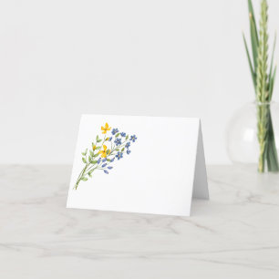 Simple Elegant Watercolor Floral Blank Note Card