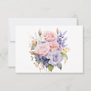 Simple Elegant Watercolor Floral Flat Card