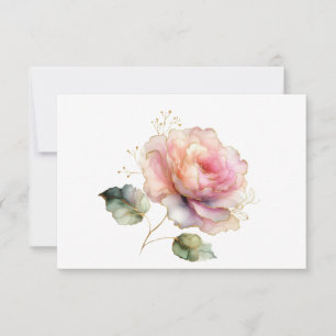 Simple Elegant Watercolor Floral Flat Card