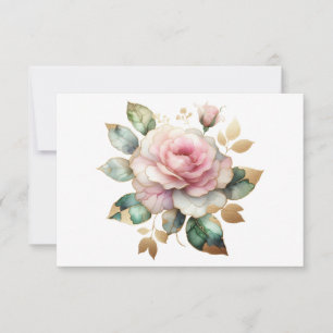 Simple Elegant Watercolor Floral Flat Card
