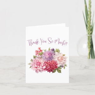 Simple Elegant Watercolor Floral Thank You Card