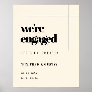 Simple elegant We are engaged Engagement party Poster