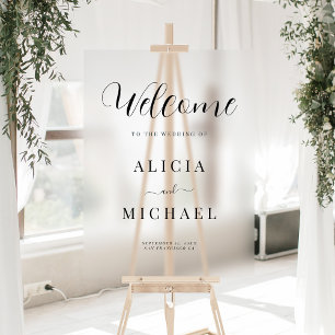 Simple elegant wedding acrylic welcome sign